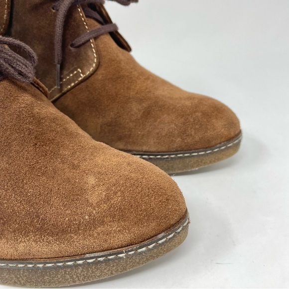 Pedro Miralles Chocolate Brown Suede Heeled Lace Up Ankle Boots Size 39 - Picture 9 of 10